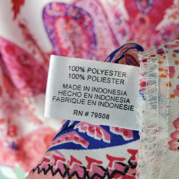 Violet+Claire Womens Multicolor Pink Orange Paisley Sleeveless Tank Top Size 1X - Picture 5 of 6